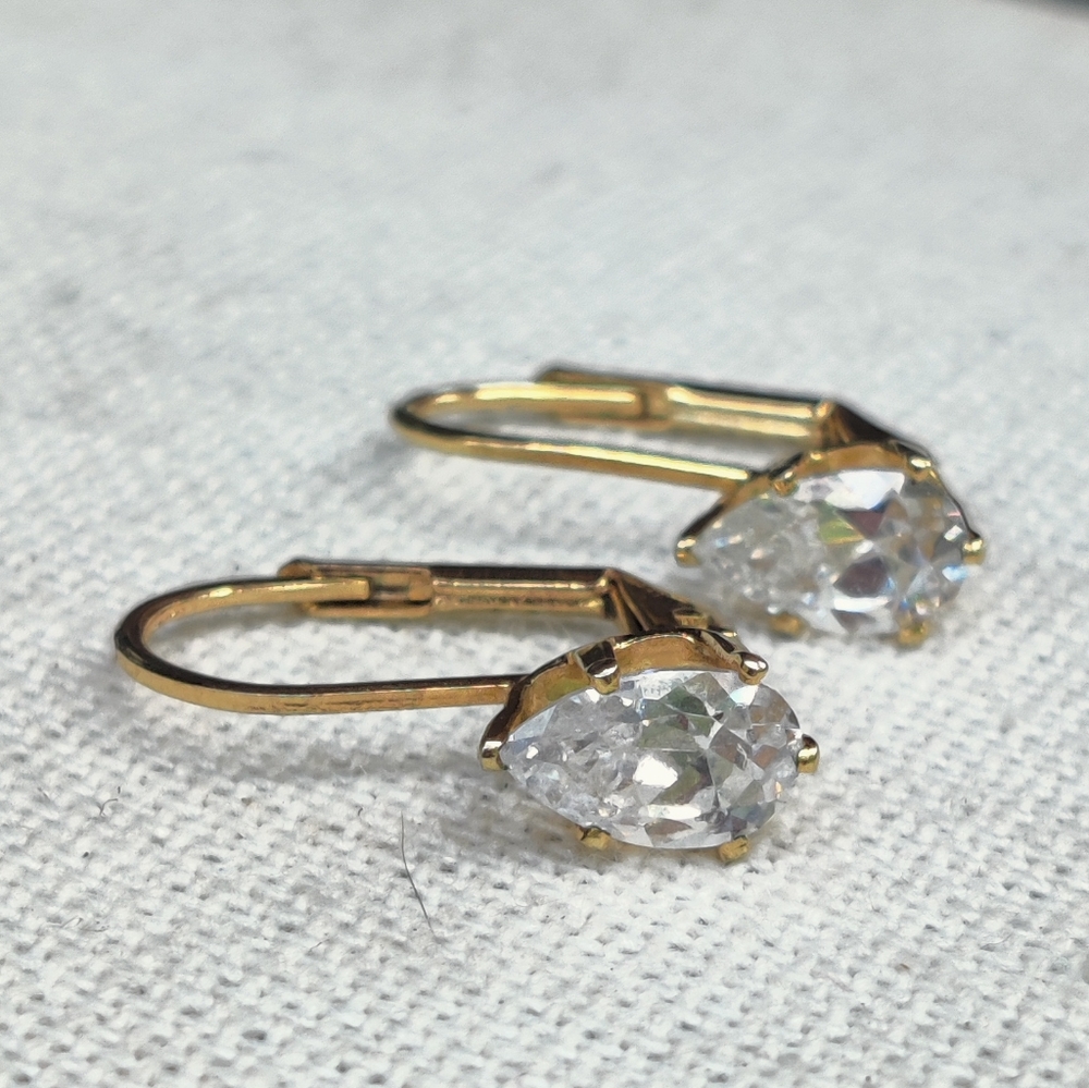 Classy lever back sparkly earrings